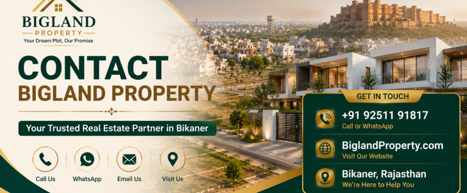 Contact Bigland Property for verified plots, houses, and commercial property in Bikaner, Rajasthan