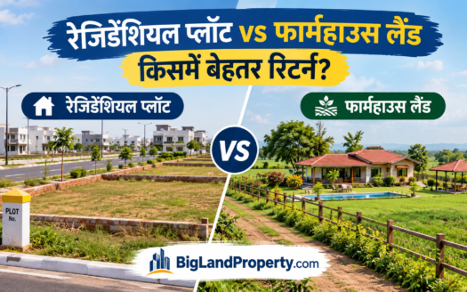Residential Plot vs Farmhouse Land – किसमें बेहतर रिटर्न big land property